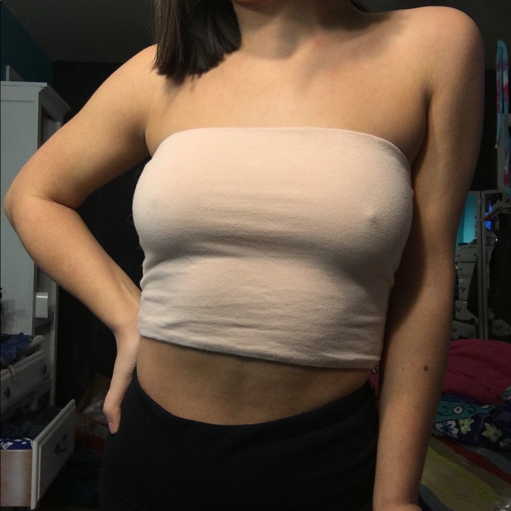 blush pink tube top